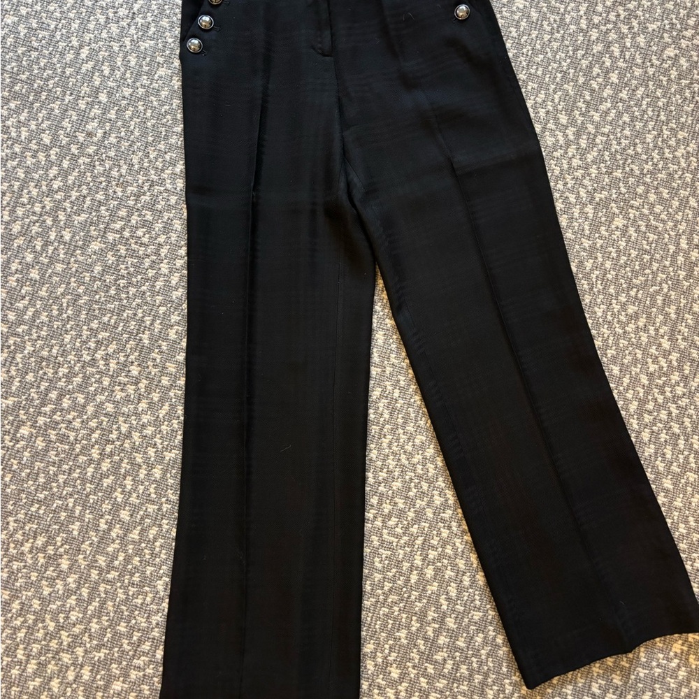 Veronica Beard Black Pants with Silver Button Accents